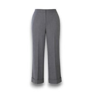 Rafaella Gray Cuffed Straight Leg Dress Pants 16W Stretch High Rise